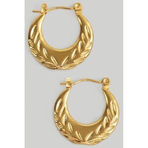 GOLD STAINLESS STEEL LEAF PRESSED HOOPS